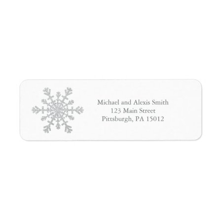 Glittery Sparkle Silver Snowflake For Christmas Label