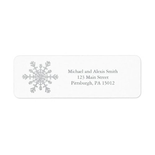 Glittery Sparkle Silver Snowflake for Christmas Label