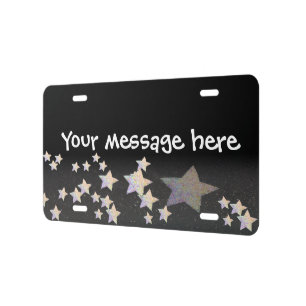 glittery star license plate