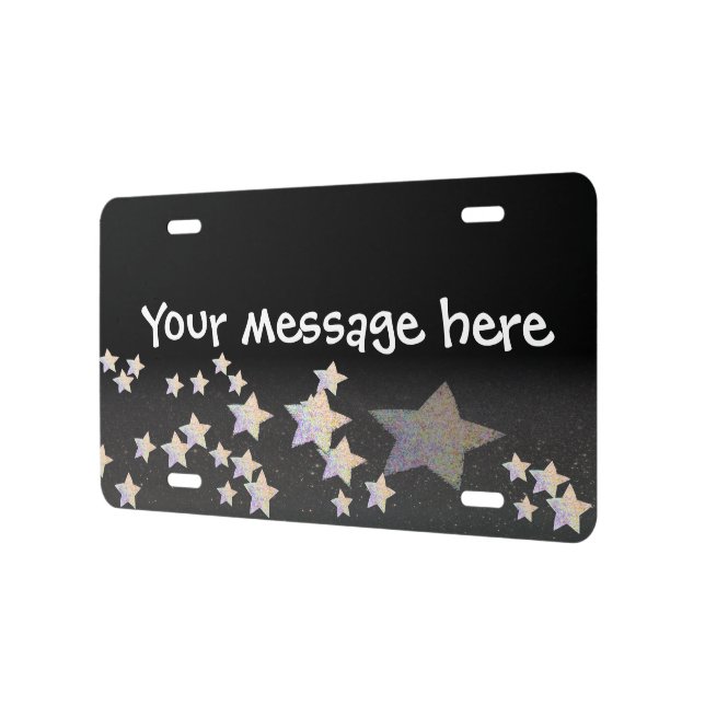 glittery star license plate (Left)