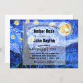 Glittery Starry Night Custom Wedding Invitation (Front/Back)