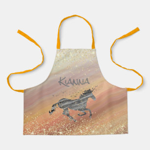 Glittery Starry Unicorn Personalized Apron