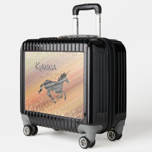 Glittery Starry Unicorn  Personalized Luggage