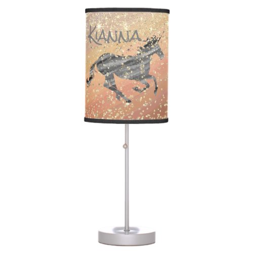 Glittery Starry Unicorn  Table Lamp