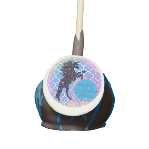 Glittery Starry Whimsical Unicorn Birthday Cake Pops