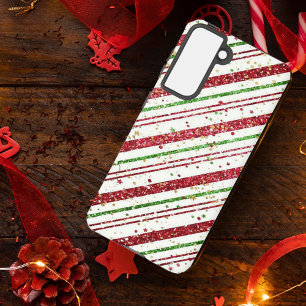 Glittery Striped Christmas Samsung Galaxy S21 Case