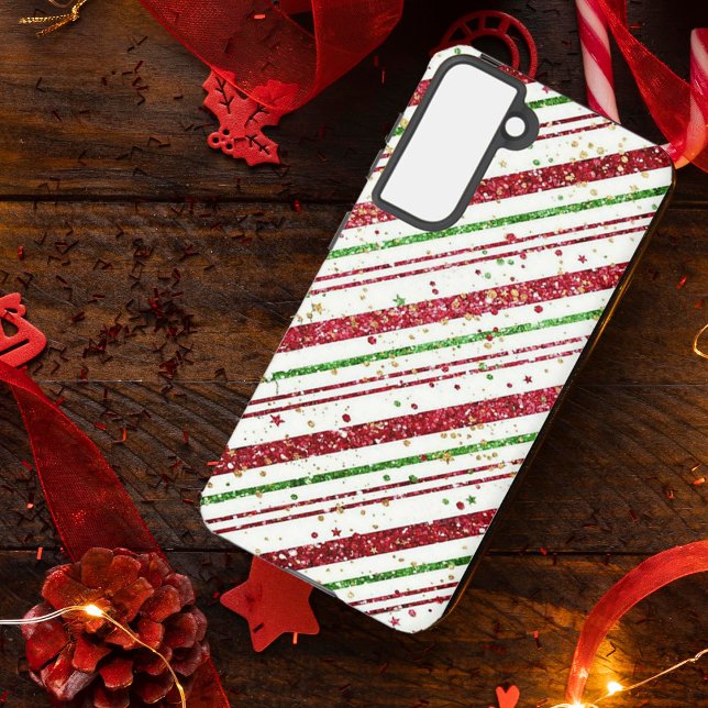 Glittery Striped Christmas  Samsung Galaxy Case (Creator Uploaded)