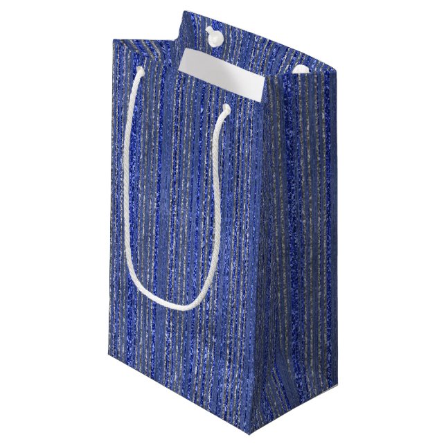 Glittery Striped Gift Bag (Front Angled)