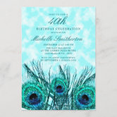 Peacock Feather Birthday Party Invitation | Zazzle