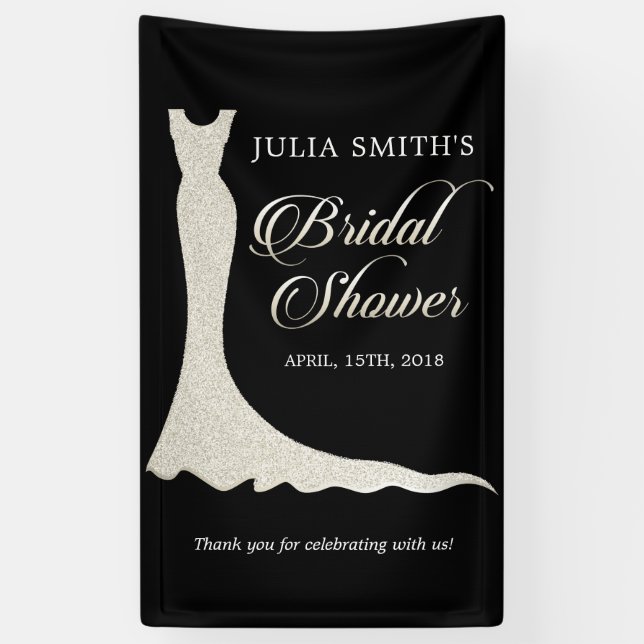 Glittery wedding dress banner (Vertical)