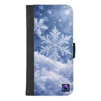 Glittery Winter Snowflakes iPhone 8/7 Plus Wallet Case