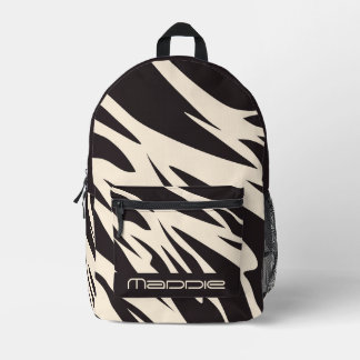 Glittery Zebra Pattern  Printed Backpack