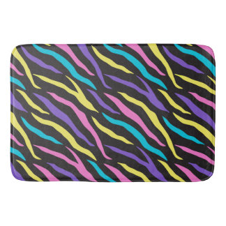 Glittery Zebra Stripes Pattern Bath Mat