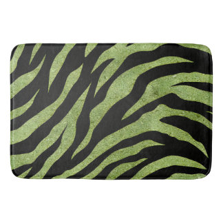 Glittery Zebra Stripes Pattern Bath Mat