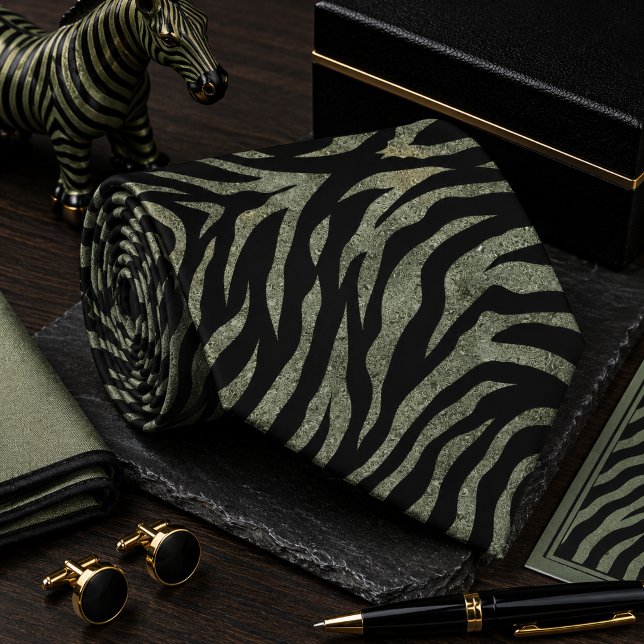 Glittery Zebra Wild Animal Pattern Neck Tie (Creator Uploaded)
