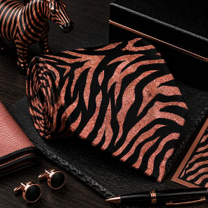 Glittery Zebra Wild Animal Pattern Neck Tie