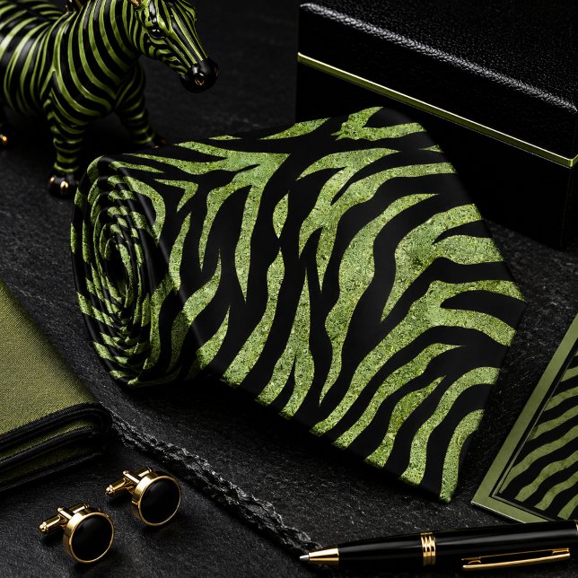  Glittery Zebra Wild Animal Pattern Neck Tie (Creator Uploaded)