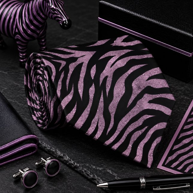  Glittery Zebra Wild Animal Pattern Neck Tie (Creator Uploaded)