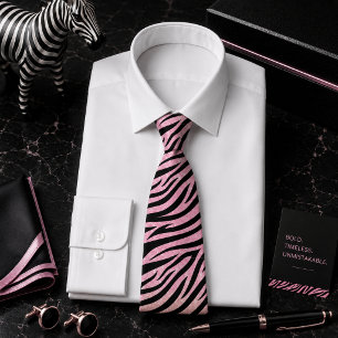 Glittery Zebra Wild Animal Pattern Neck Tie