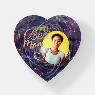 Glitttering My Best Mom Photo Paperweight
