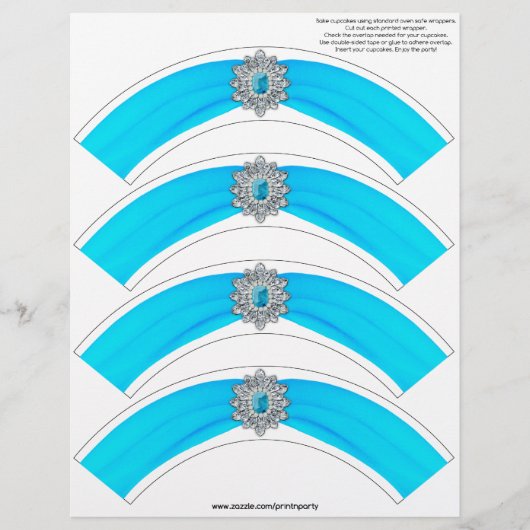 Glitz and Glam Cupcake Wrap - Aqua (Front)