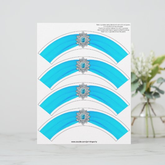 Glitz and Glam Cupcake Wrap - Aqua (Standing Front)