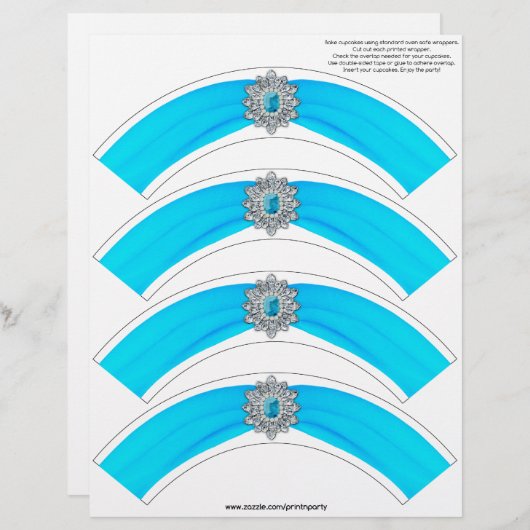 Glitz and Glam Cupcake Wrap - Aqua (Front/Back)