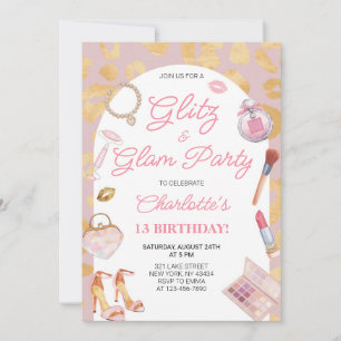 Glitz and Glam Party Birthday Party Invitation