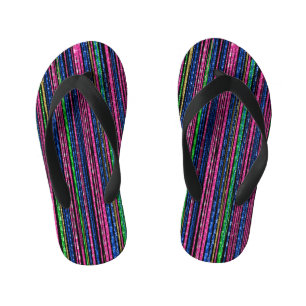 Glitz and Glam Sparkly Stripes Kid's Flip Flops