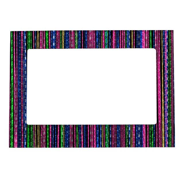 Glitz and Glam Sparkly Stripes Magnetic Frame (Front)