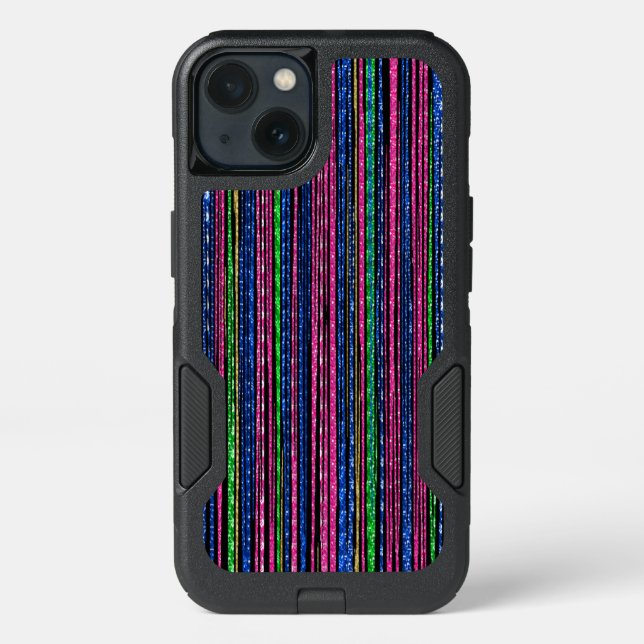 Glitz and Glam Sparkly Stripes Otterbox iPhone Case (Back)