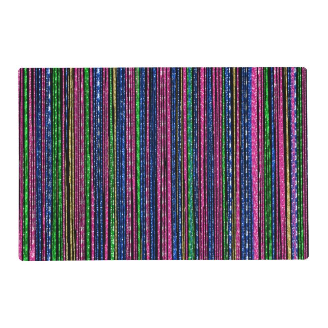 Glitz and Glam Sparkly Stripes Placemat (Front)