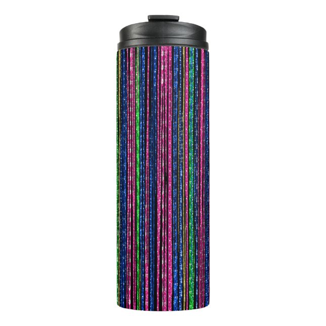 Glitz and Glam Sparkly Stripes Thermal Tumbler (Front)