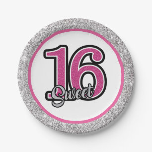 Glitz and Glam Sweet 16 Partyware Paper Plates