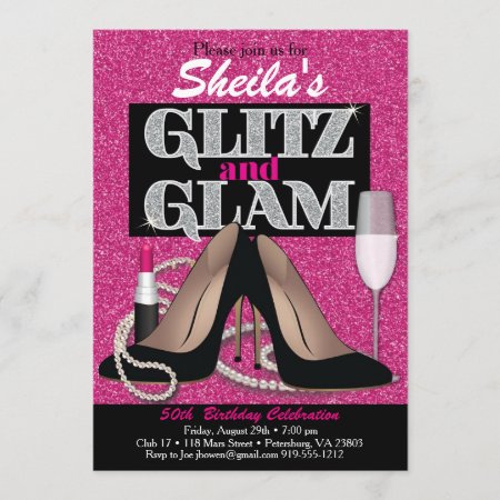 Glitz And Glamorous Birthday Invitation