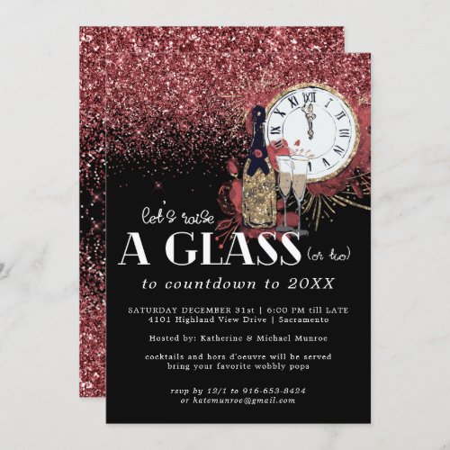 Glitz and Glamour New Years Eve Party Invitation