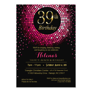 39th Birthday Invitations Zazzle
