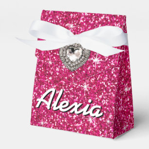 Glitz Bling Glitter Sparkle fuchsia Favor Boxes