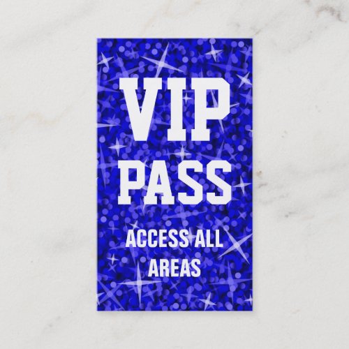 Glitz Dark Blue VIP PASS business card