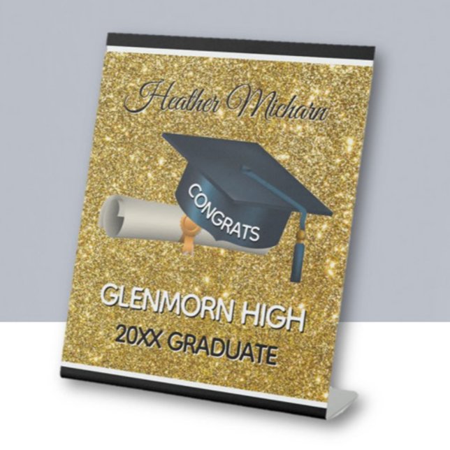 Glitz! Fun, Custom Graduation Party Pedestal Sign (Creator Uploaded)