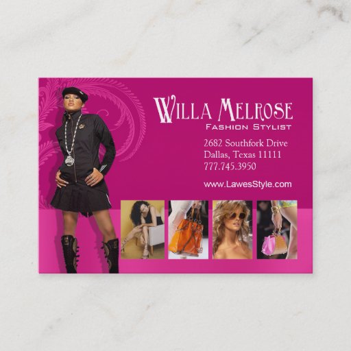 Customizable "Glitz Glam 2" - Classy Chic Funky Fashion Stylist Business Card Template
