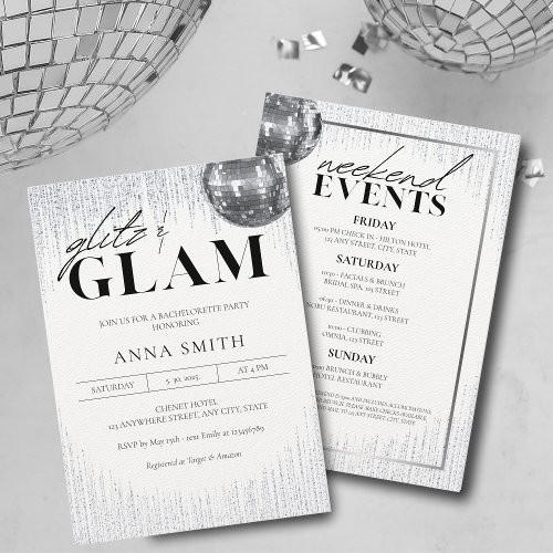 Glitz  Glam Bachelorette Party Invitation