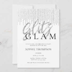 Glitz Glam Glitter Drips Elegant Bachelorette Invitation