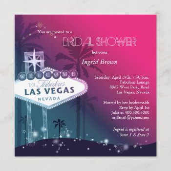 Glitz & Glam Las Vegas Bridal Shower Invitation by BridalHeaven at Zazzle