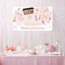 Glitz & Glam Pink Gold Spa Birthday Banner