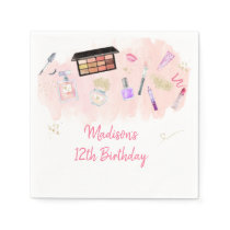 Glitz & Glam Pink Gold Spa Birthday Napkins