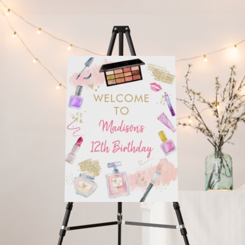 Glitz  Glam Pink Gold Spa BirthdayWelcome Foam Board