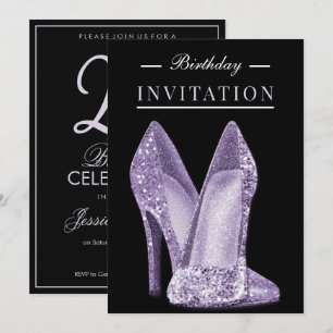Glitz & Glamor Lilac 25th Birthday Invitation