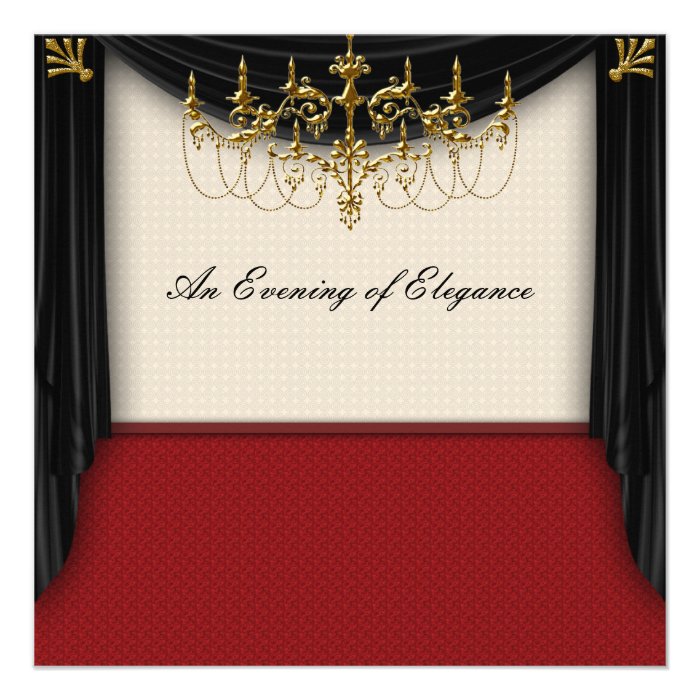 Glitz Glamour Black Tie Prom Invitations