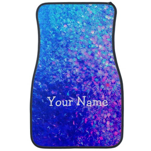 Glitz Glitter Aqua Blue Personalized Car Mats Car Floor Mat